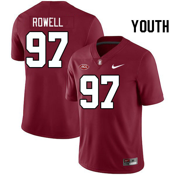 Youth #97 Zach Rowell Stanford Cardinal 2024 ACC Conference College Football Jerseys Stitched-Cardin